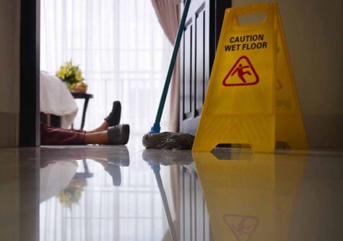 caution of wet floor